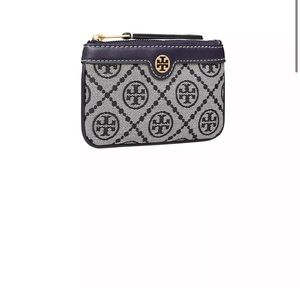 Tory Burch T Monogramed Jacquard Card Case